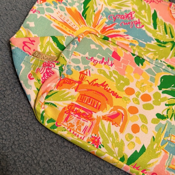 Lilly Pulitzer Multi Colored Florida Sunshine State Canvas Beach Tote - Picture 3 of 5